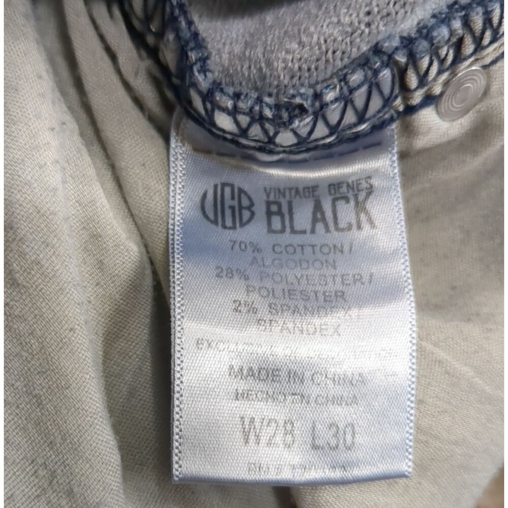 Vintage Genes Black VGB Jeans Men W28 L30 Slim Fit Dark Wash Blue - Picture 10 of 13